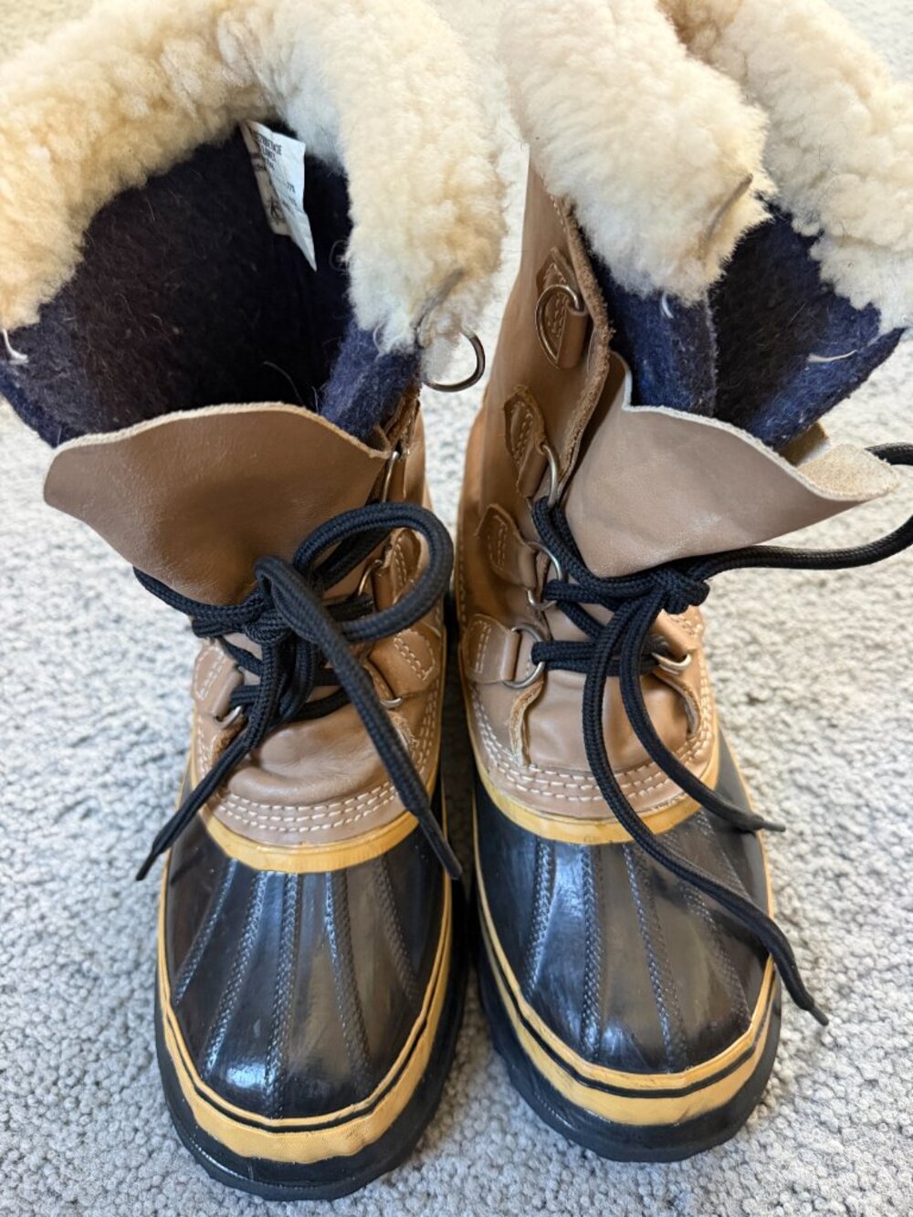 Vtg Sorel Caribou Boots Made In Canada Kaufman Wool Sz 6 Near Mint - Picture 12 of 12
